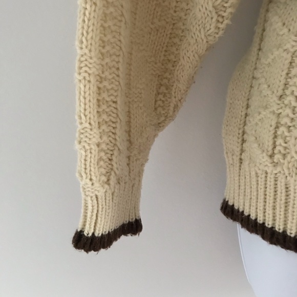 Jeff Laurent Cream and Brown Knitted Winter Sweater Vintage 90’s Y2K - Picture 10 of 16